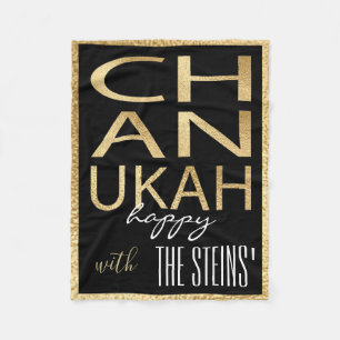 Manta Polar Chanukah Gold Fleece Blanket