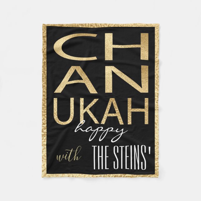 Manta Polar Chanukah Gold Fleece Blanket (Anverso)