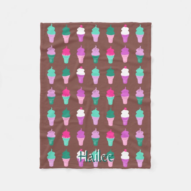 Manta Polar Chaqueta de pulpa de crema de hielo (Anverso)