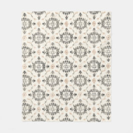 Manta Polar Charcoal & Blush French Damask Fleece Blanket