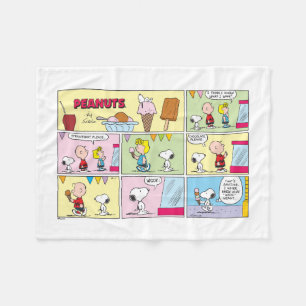 Manta Polar Charlie Brown, Snoopy y Sally   Helado
