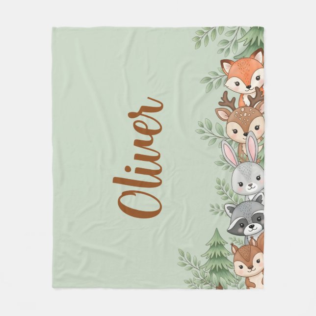 Manta Polar Charming Woodland Animals (Anverso)