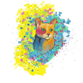 Manta Polar chat coloré