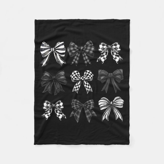 Manta Polar Checkered Bow Coquette Funny Gift Tee Women, Men  (Anverso)