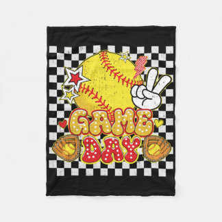 Manta Polar Checkered Game Day Cute Coquette Bow Softll Women 