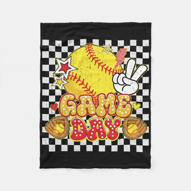 Manta Polar Checkered Game Day Cute Coquette Bow Softll Women  (Anverso)