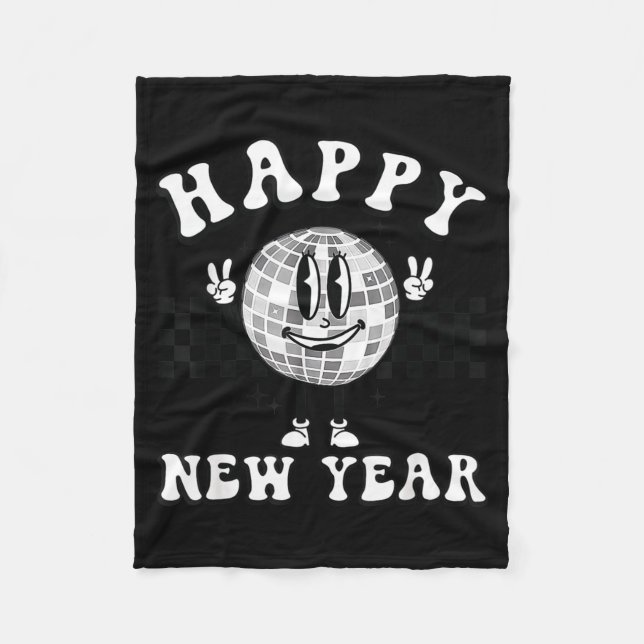 Manta Polar Checkered Happy New Year 2026 Disco Ball New Year  (Anverso)