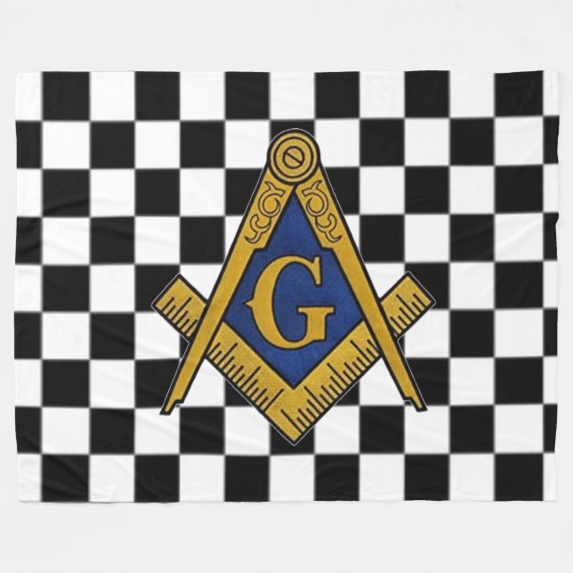 Manta Polar Checkers Masonic Freemasons Square y Compass (Frente (Horizontal))