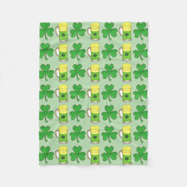 Manta Polar CHEERS Lucky Shamrock Green St. Patrick's Day Beer (Anverso)