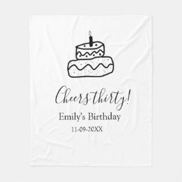 Manta Polar Cheers thirty birthday cake black scribble hand