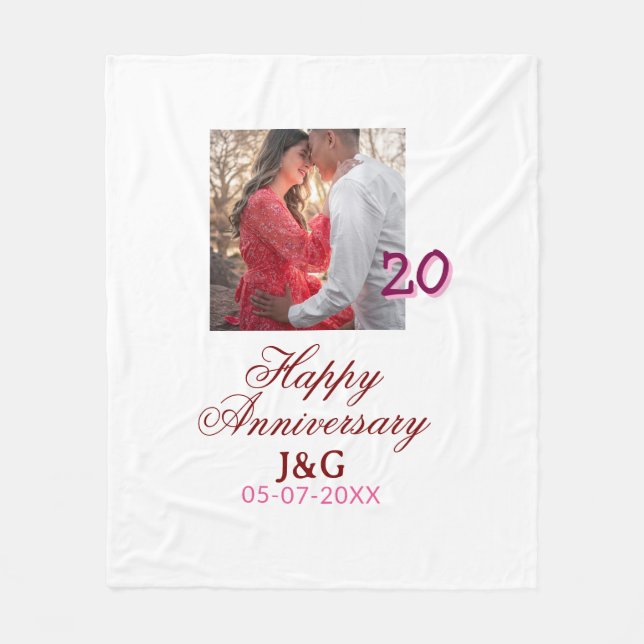 Manta Polar Cheers to 20 Years happy anniversary add photo dat (Anverso)