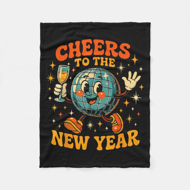 Manta Polar Cheers To The New Year 2026 Retro Party Gift  (Anverso)
