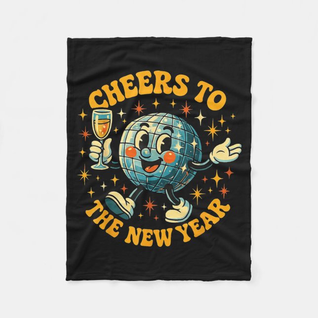 Manta Polar Cheers To The New Year 2026 Retro Party Gift  (Anverso)