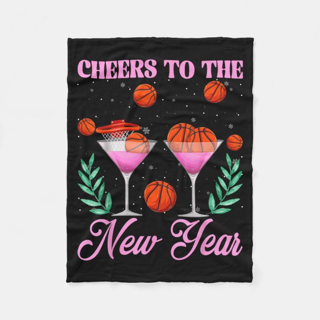 Manta Polar Cheers To The New Year Champagne Gl &amp; Basketba (Anverso)