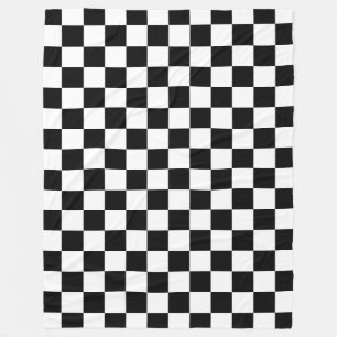 Manta Polar Cheque negro de tablero de ajedrez blanco revisado