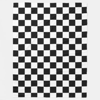 Manta Polar Cheque negro de tablero de ajedrez blanco revisado