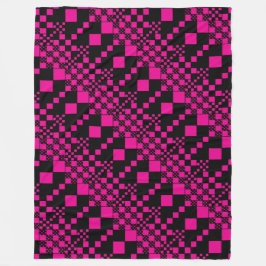 Manta Polar Cheques, chequitos - Magenta y negro