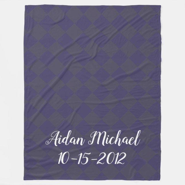 Manta Polar Cheques de colores - Hues of Blues (Anverso)