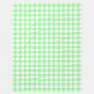 Manta Polar Cheques de Gingham verde y blanco pale pael