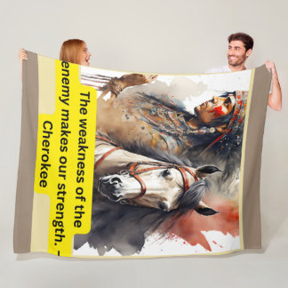 Manta Polar Cherokee Indian en caballo con sus palabras