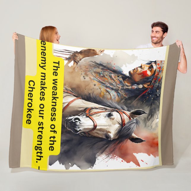 Manta Polar Cherokee Indian en caballo con sus palabras (In situ)