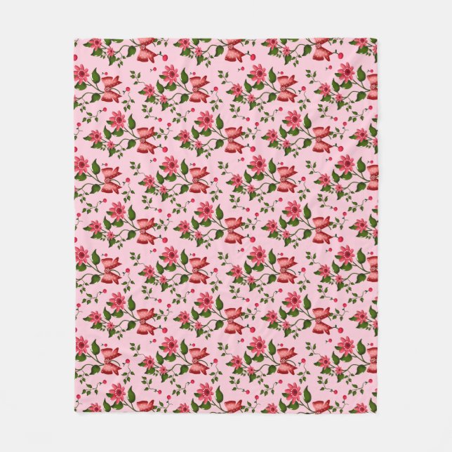 Manta Polar Cherry floral pattern Curtain (Anverso)