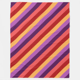 Manta Polar Cherry Red Violet Stripes Gran Fleece Blanket