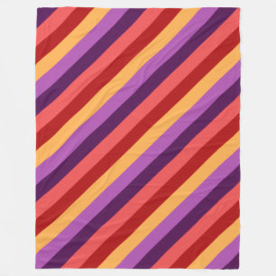 Manta Polar Cherry Red Violet Stripes Gran Fleece Blanket