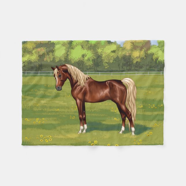 Manta Polar Chestnut Egipcio Arabian Horse Flaxen Mane & Tail (Frente (Horizontal))
