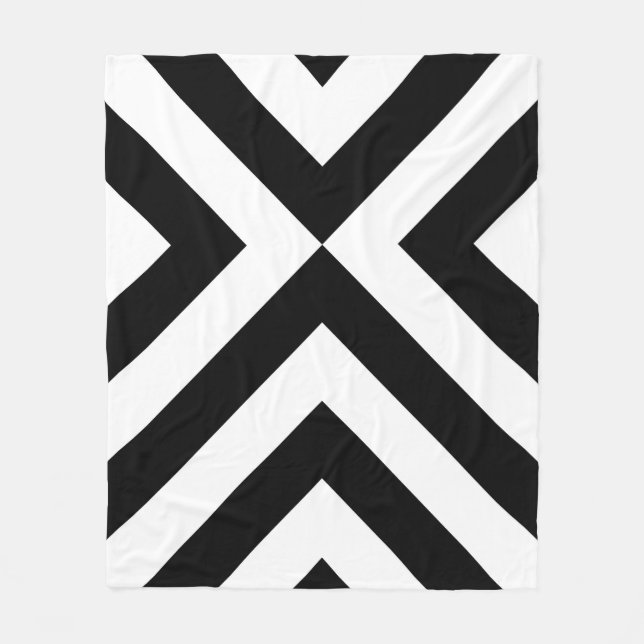 Manta Polar Chevras blancas y negras (Anverso)