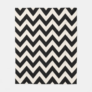 Manta Polar Chevron Blanco Negro Y Crema, Hueso Herringbone Zi