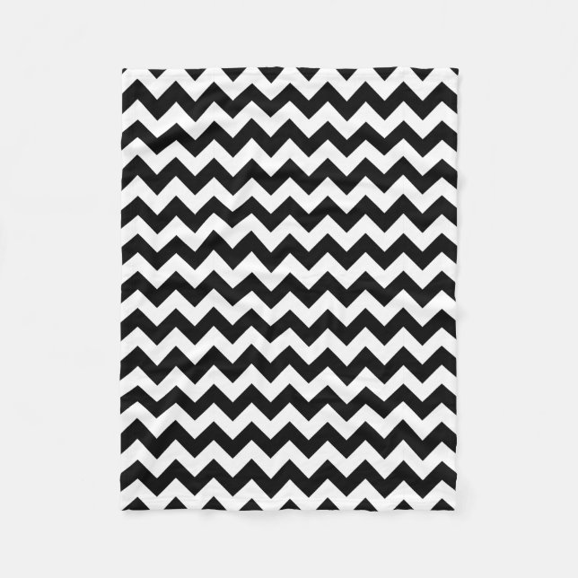 Manta Polar Chevron blanco y negro clásico (Anverso)