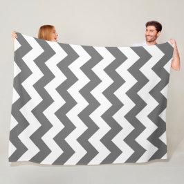 Manta Polar Chevron gris blanco y carbón vegetal
