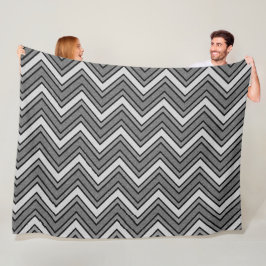 Manta Polar Chevron gris y negro