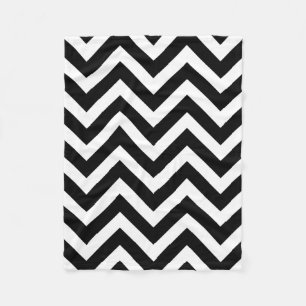 Manta Polar Chevron horizontal de gran tamaño negro y blanco
