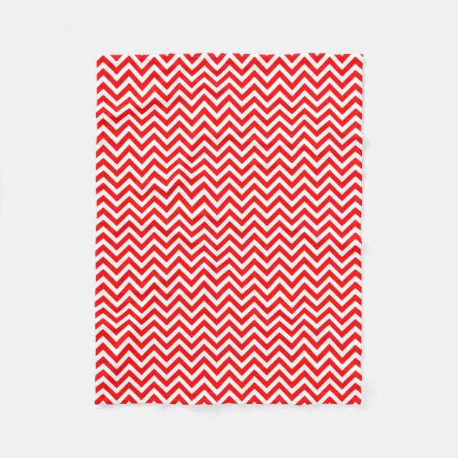 Manta Polar Chevron horizontal de tamaño pequeño rojo y blanco (Anverso)