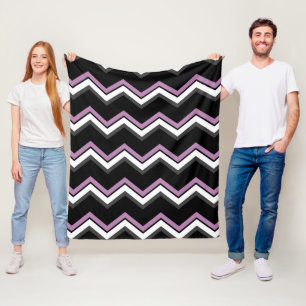 Manta Polar Chevron rosa, negro, gris y blanco