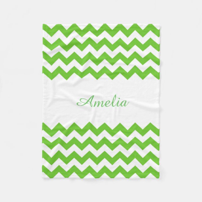 Manta Polar Chevron verde claro (Anverso)