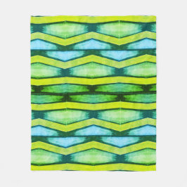 Manta Polar Chevron verde y amarillo