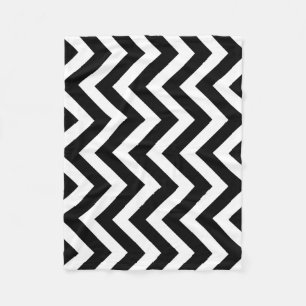Manta Polar Chevron vertical de gran tamaño negro y blanco