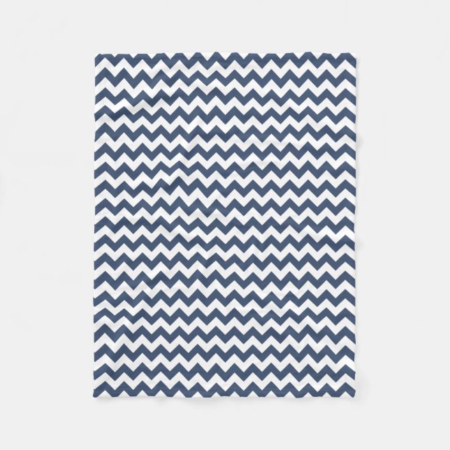 Manta Polar Chevron Zigzag azul y blanco de la Marina moderna (Anverso)