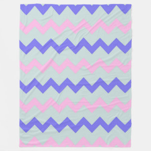 Manta Polar Chevron zigzag hielo cobalto rosa azul