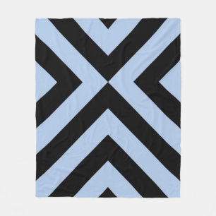 Manta Polar Chevrras Azules Y Negros Claros