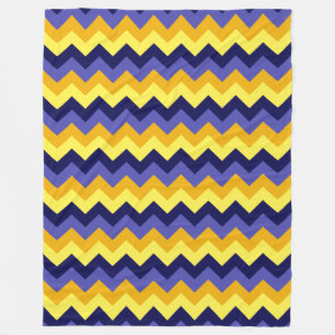 Manta Polar Chevrras doradas amarillas azules de gran capa