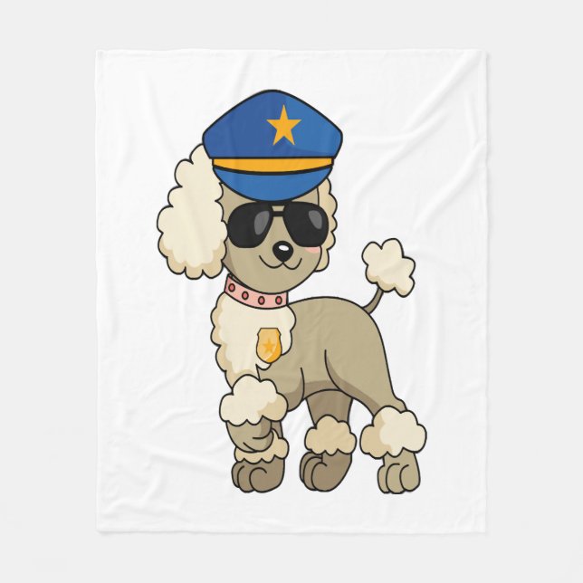 Manta Polar Chibi Anime Policía Poodle Dog (Anverso)