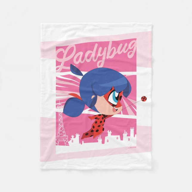 Manta Polar Chibi Ladybug en París (Anverso)