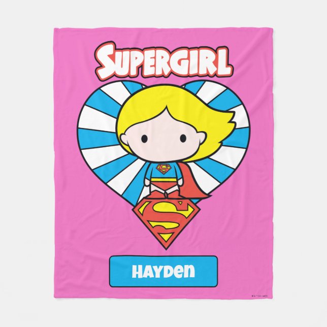 Manta Polar Chibi Supergirl Starburst Heart and Logo (Anverso)