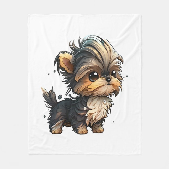 Manta Polar Chibi Yorkshire Terrier (Anverso)