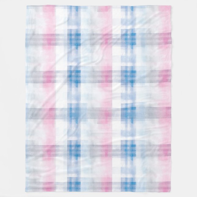 Manta Polar Chic Pink Blue Stripes (Anverso)