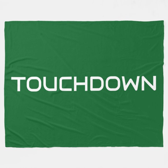 Manta Polar Chic Sporty TOUCHDOWN Modern Text On Bold Green (Frente (Horizontal))